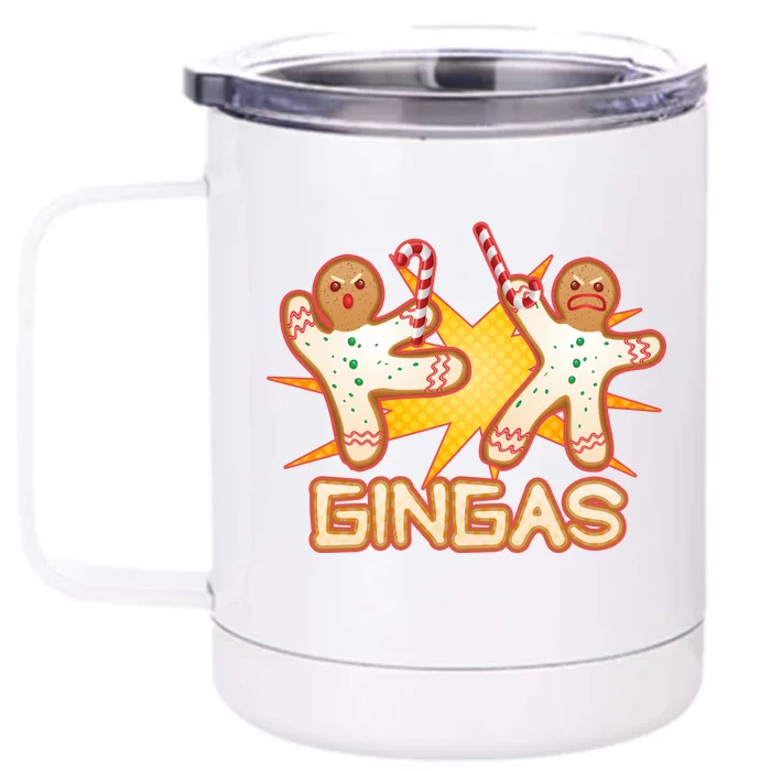 Gingas Gingerbread Ninja Men Front & Back 12oz Stainless Steel Tumbler Cup