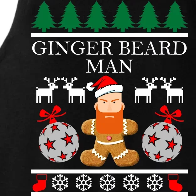 Ginger Beard Man Ugly Christmas Sweater Ladies Tri-Blend Wicking Tank