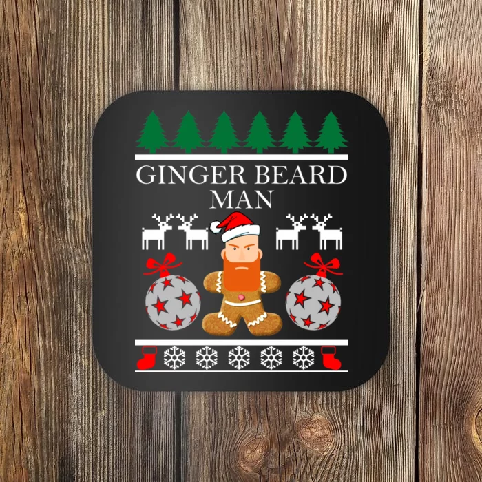 Ginger Beard Man Ugly Christmas Sweater Coaster