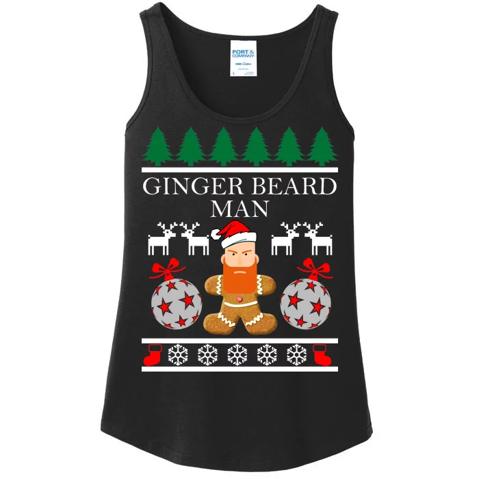 Ginger Beard Man Ugly Christmas Sweater Ladies Essential Tank