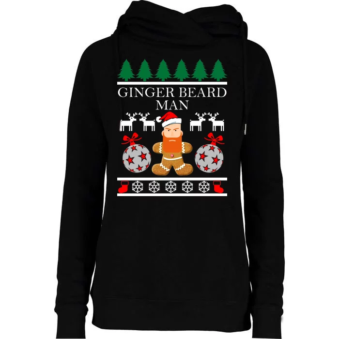 Ginger Beard Man Ugly Christmas Sweater Womens Funnel Neck Pullover Hood