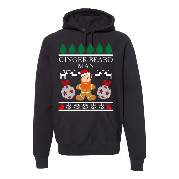 Ginger Beard Man Ugly Christmas Sweater Premium Hoodie