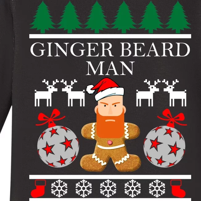 Ginger Beard Man Ugly Christmas Sweater Baby Long Sleeve Bodysuit