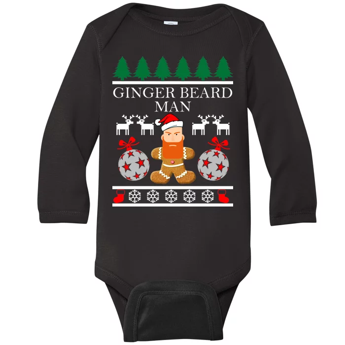 Ginger Beard Man Ugly Christmas Sweater Baby Long Sleeve Bodysuit