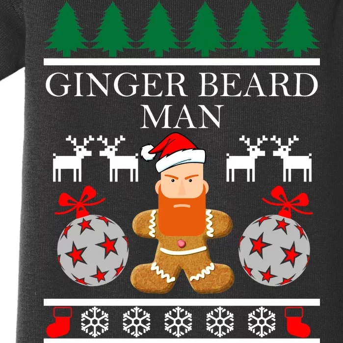 Ginger Beard Man Ugly Christmas Sweater Baby Bodysuit