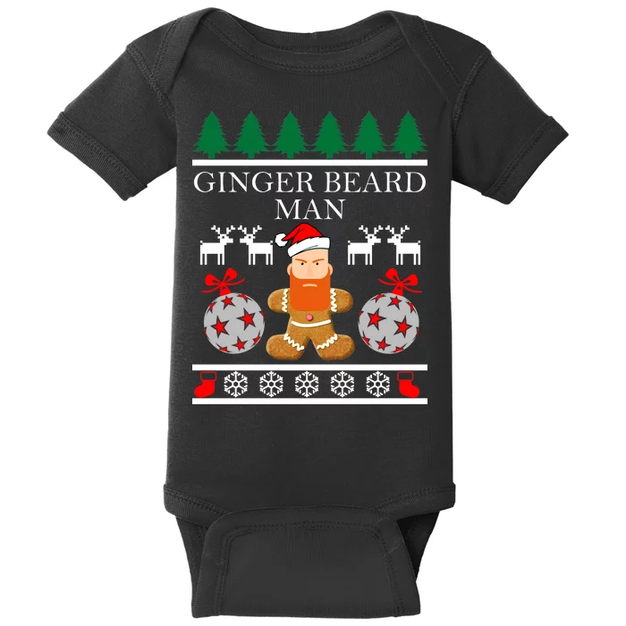 Ginger Beard Man Ugly Christmas Sweater Baby Bodysuit