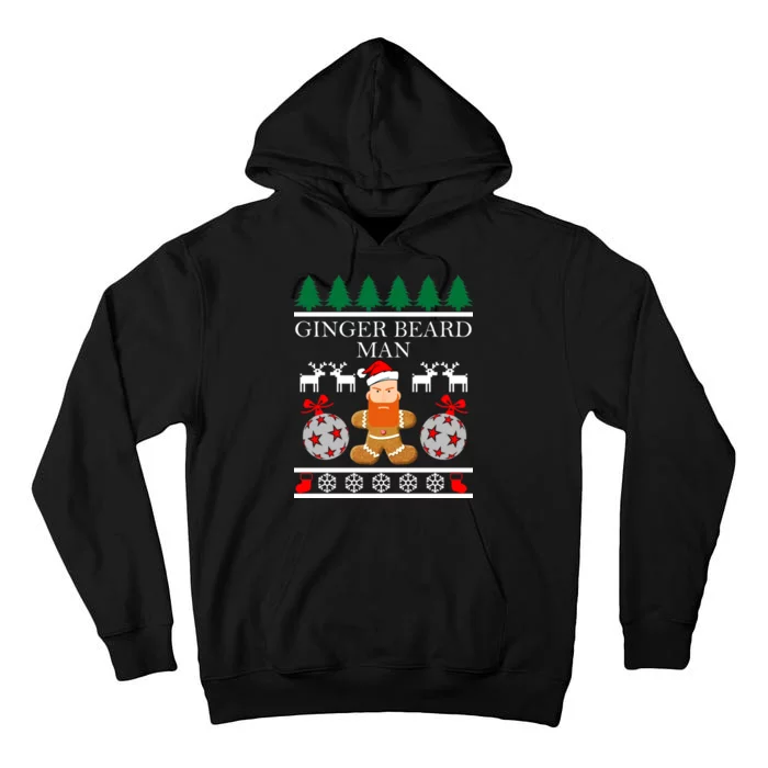 Ginger Beard Man Ugly Christmas Sweater Tall Hoodie