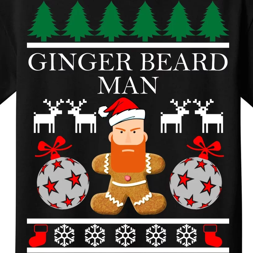 Ginger Beard Man Ugly Christmas Sweater Kids T-Shirt