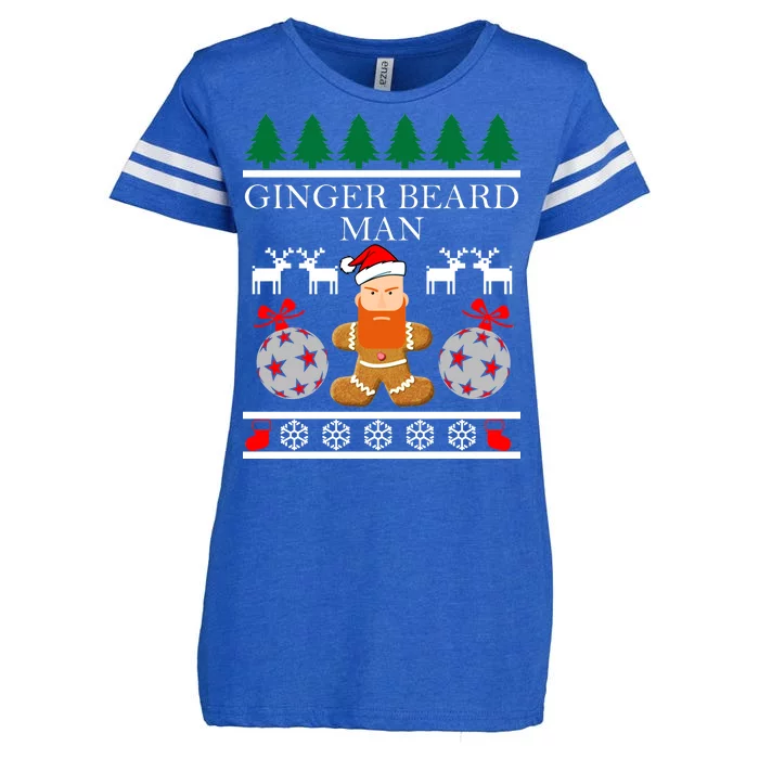 Ginger Beard Man Ugly Christmas Sweater Enza Ladies Jersey Football T-Shirt