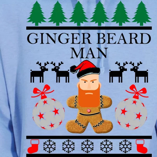 Ginger Beard Man Ugly Christmas Sweater Unisex Surf Hoodie