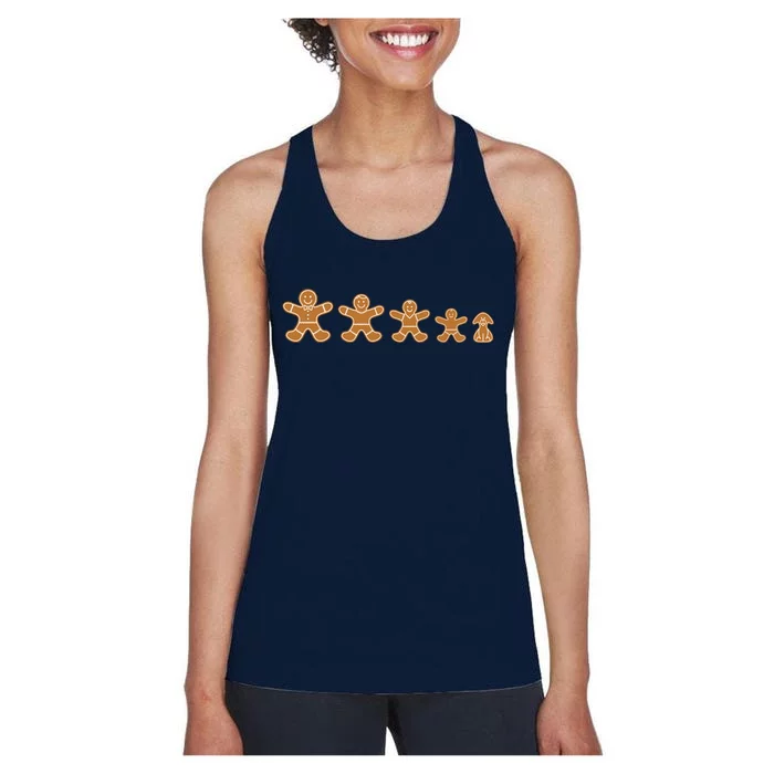 Gingerbread Man Evolution Women's Racerback Tank