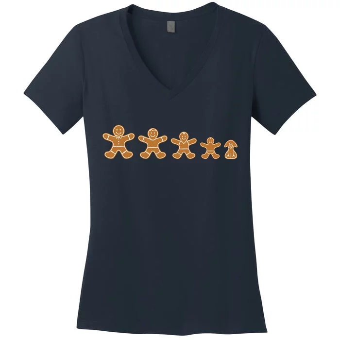 Gingerbread Man Evolution Women's V-Neck T-Shirt