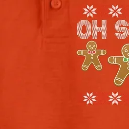 Gingerbread Oh Snap Ugly Christmas Sweater Dry Zone Grid Performance Polo