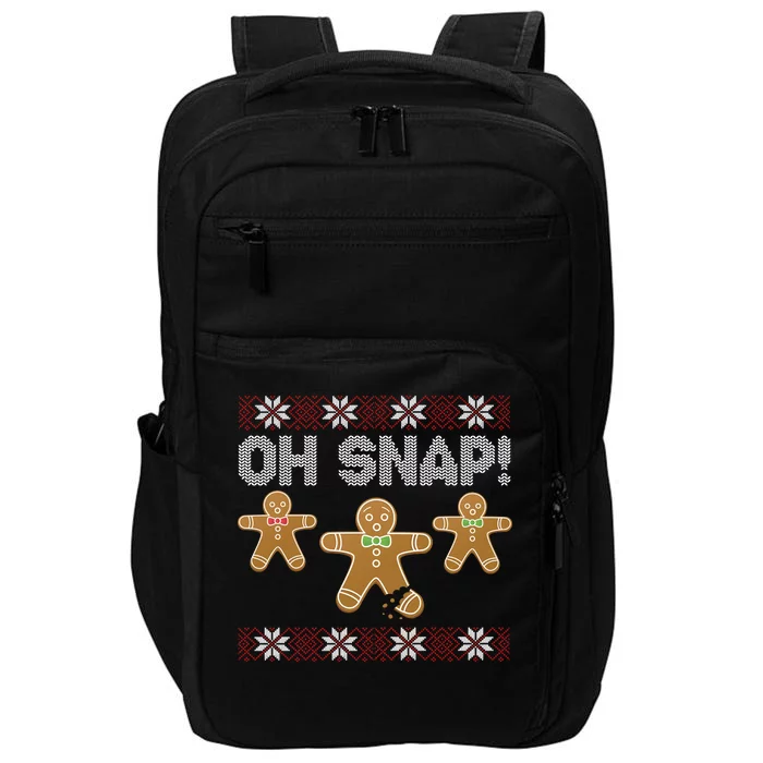 Gingerbread Oh Snap Ugly Christmas Sweater Impact Tech Backpack