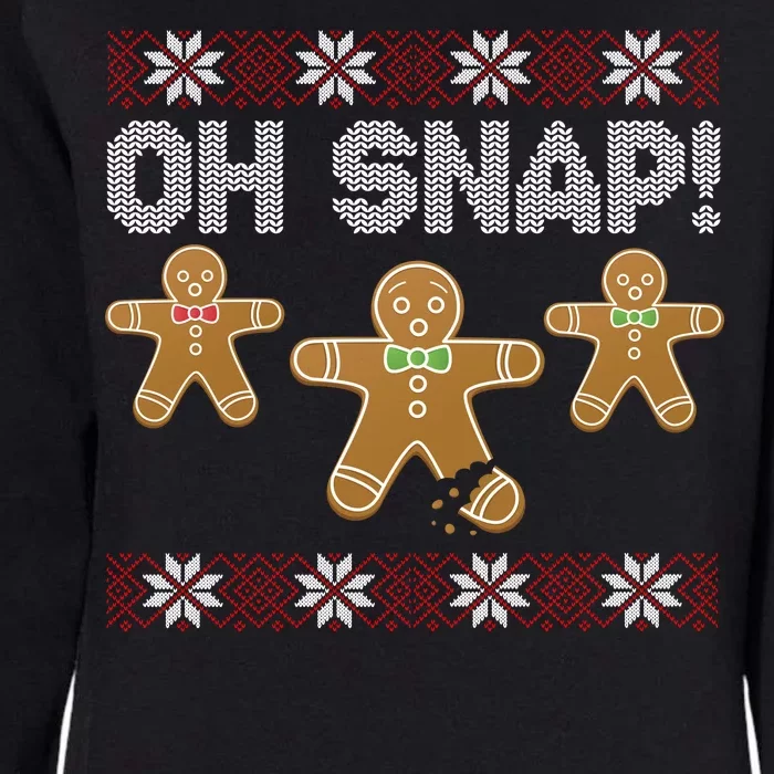 Gingerbread Oh Snap Ugly Christmas Sweater Womens California Wash Sweatshirt