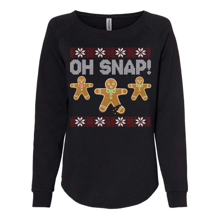 Gingerbread Oh Snap Ugly Christmas Sweater Womens California Wash Sweatshirt