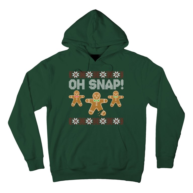 Gingerbread Oh Snap Ugly Christmas Sweater Hoodie