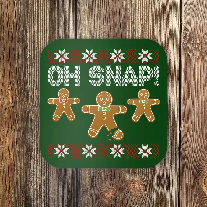 Gingerbread Oh Snap Ugly Christmas Sweater Coaster