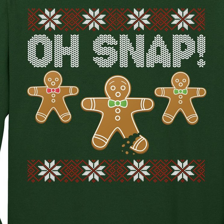 Gingerbread Oh Snap Ugly Christmas Sweater Tall Long Sleeve T-Shirt