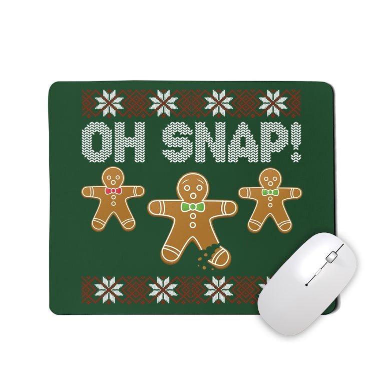 Gingerbread Oh Snap Ugly Christmas Sweater Mousepad