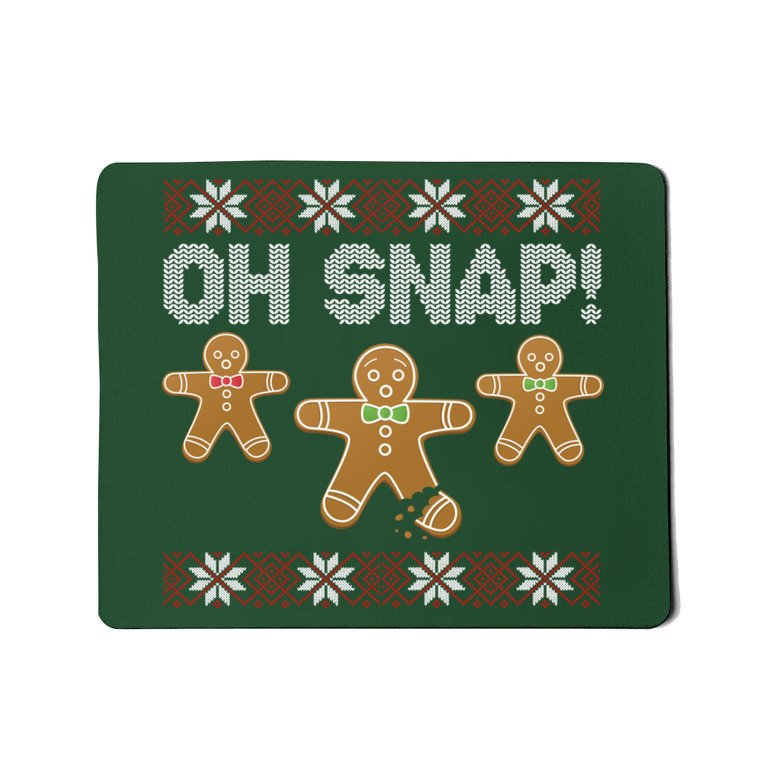 Gingerbread Oh Snap Ugly Christmas Sweater Mousepad
