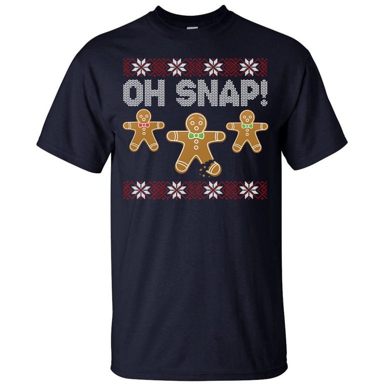 Gingerbread Oh Snap Ugly Christmas Sweater Tall T-Shirt