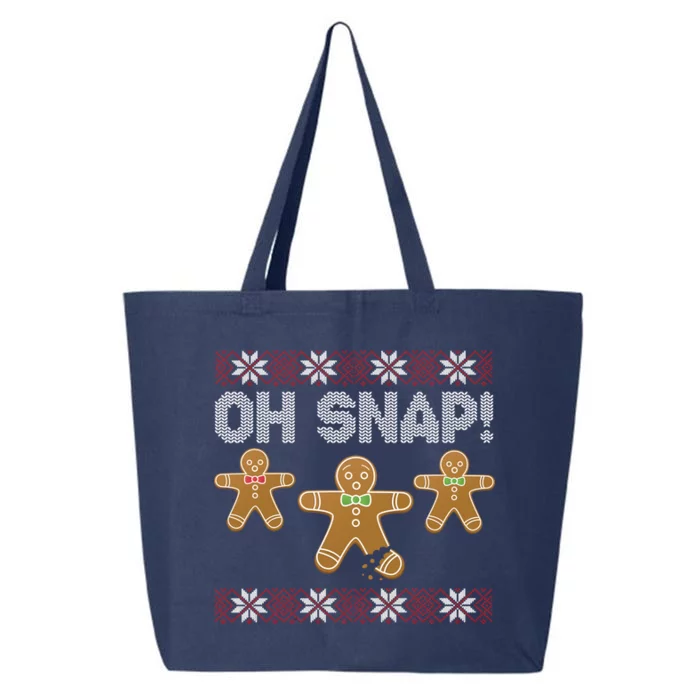 Gingerbread Oh Snap Ugly Christmas Sweater 25L Jumbo Tote