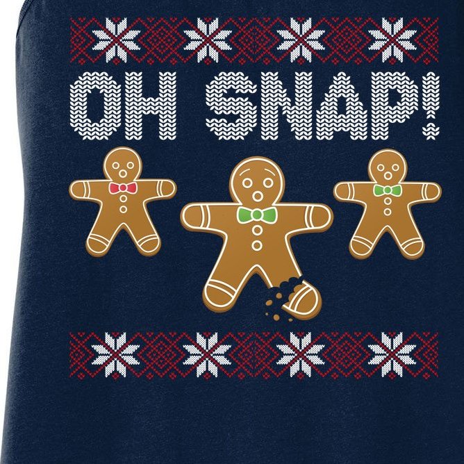 Gingerbread Oh Snap Ugly Christmas Sweater Women's Racerback Tank