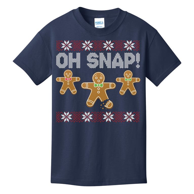 Gingerbread Oh Snap Ugly Christmas Sweater Kids T-Shirt