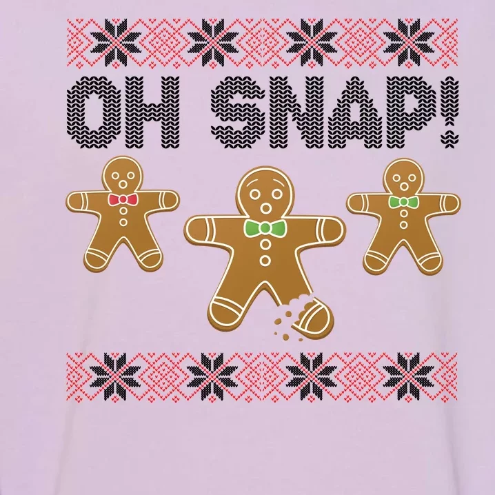 Gingerbread Oh Snap Ugly Christmas Sweater Garment-Dyed Sweatshirt