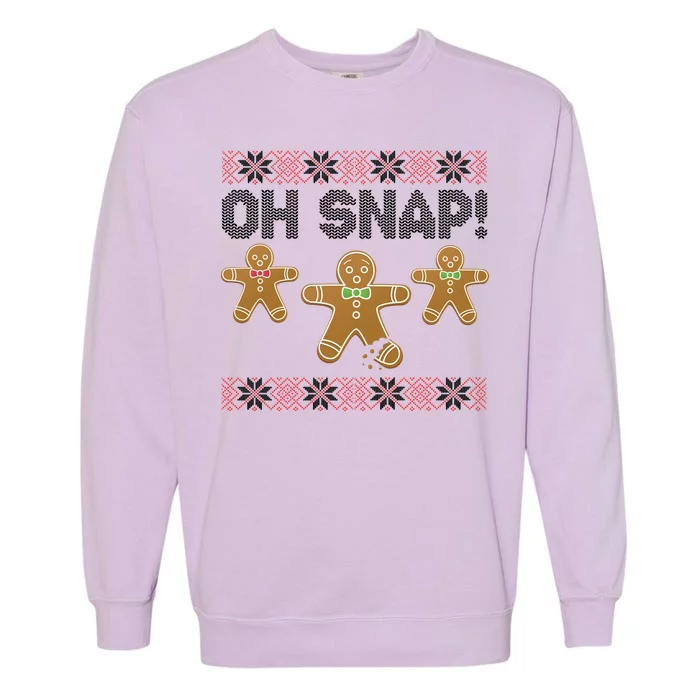 Gingerbread Oh Snap Ugly Christmas Sweater Garment-Dyed Sweatshirt