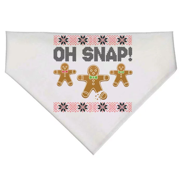 Gingerbread Oh Snap Ugly Christmas Sweater USA-Made Doggie Bandana