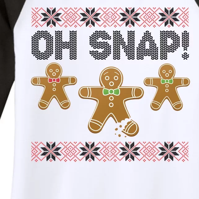 Gingerbread Oh Snap Ugly Christmas Sweater Women's Tri-Blend 3/4-Sleeve Raglan Shirt