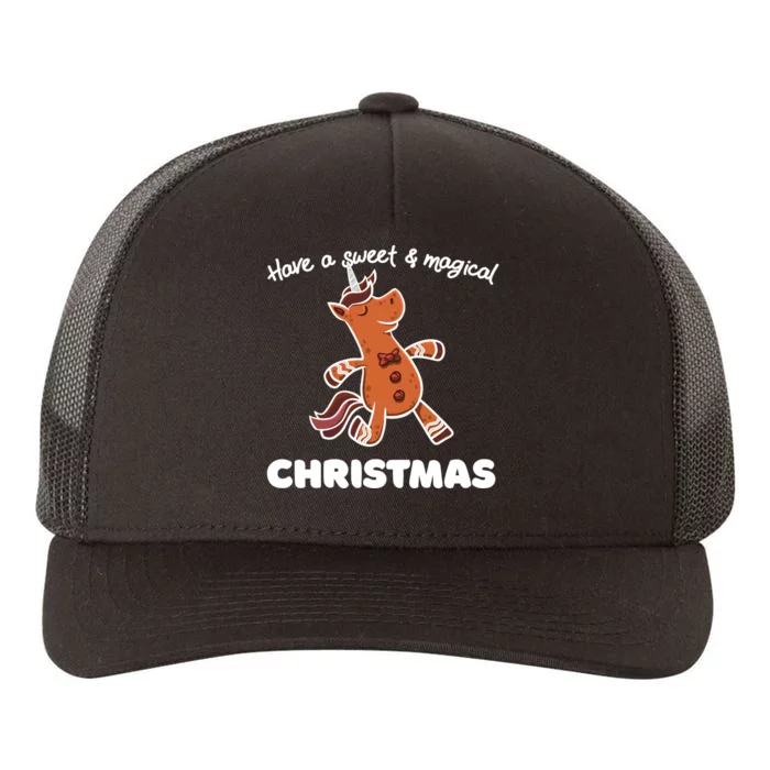 Gingerbread Unicorn Cookie Magical Christmas Yupoong Adult 5-Panel Trucker Hat