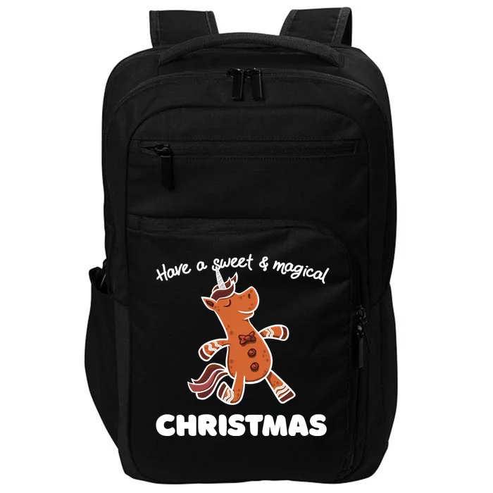 Gingerbread Unicorn Cookie Magical Christmas Impact Tech Backpack