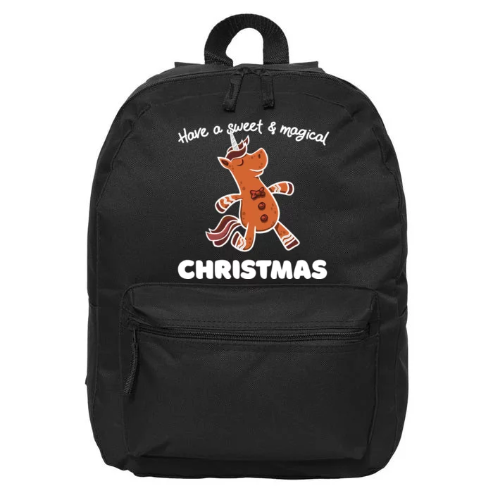 Gingerbread Unicorn Cookie Magical Christmas 16 in Basic Backpack