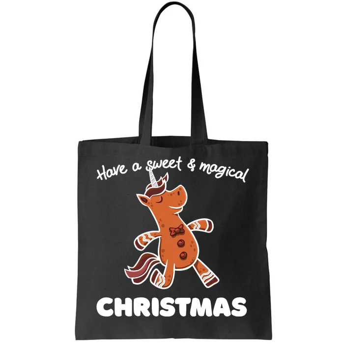 Gingerbread Unicorn Cookie Magical Christmas Tote Bag