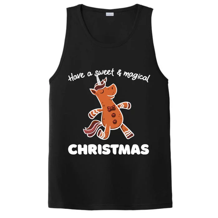 Gingerbread Unicorn Cookie Magical Christmas Performance Tank