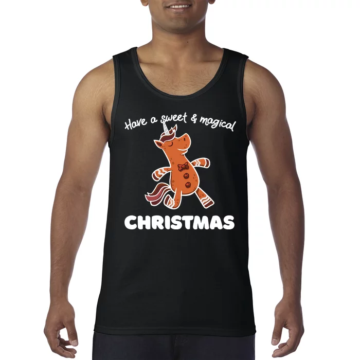 Gingerbread Unicorn Cookie Magical Christmas Tank Top