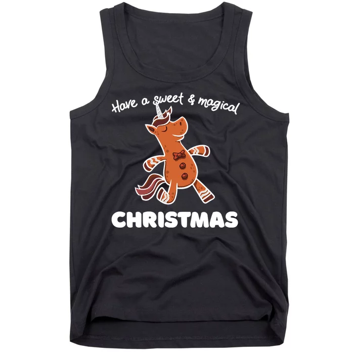 Gingerbread Unicorn Cookie Magical Christmas Tank Top