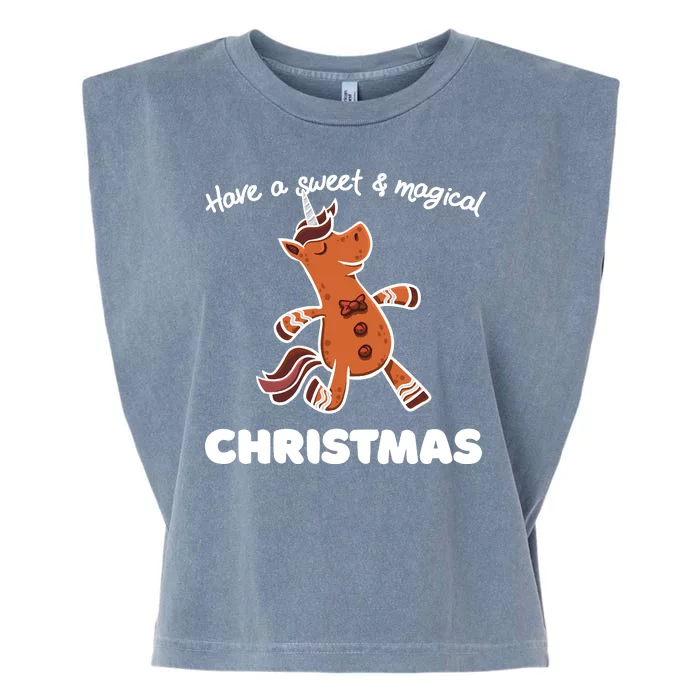 Gingerbread Unicorn Cookie Magical Christmas Garment-Dyed Women's Muscle Tee