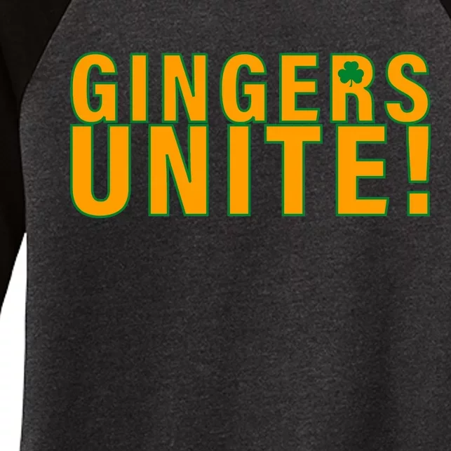 Gingers Unite St. Patrick's Day Irish Women's Tri-Blend 3/4-Sleeve Raglan Shirt