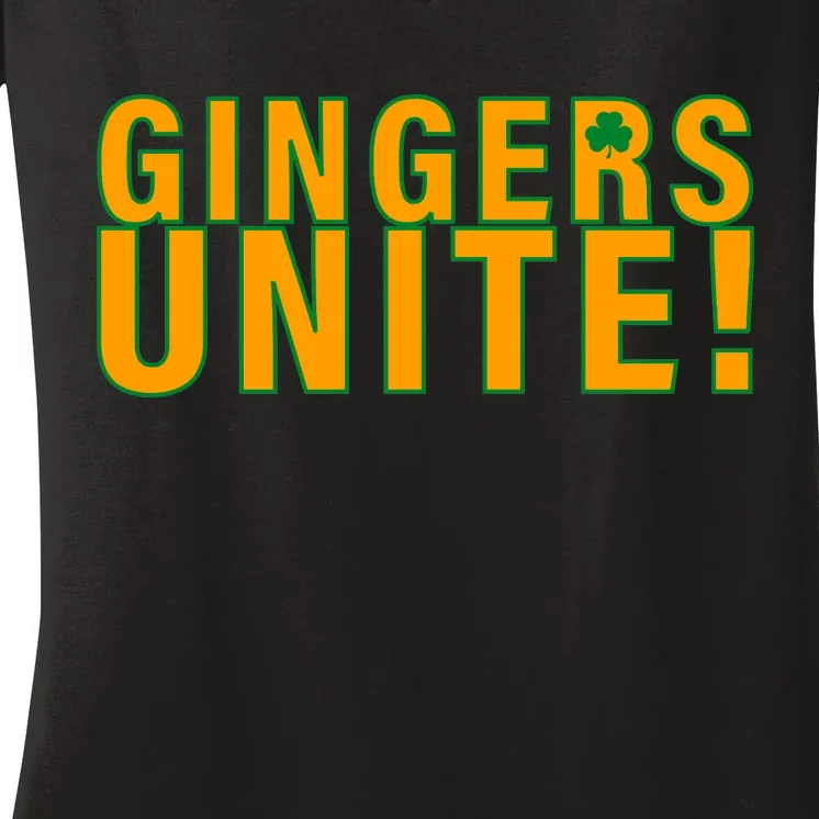 Gingers Unite St. Patrick's Day Irish Women's V-Neck T-Shirt