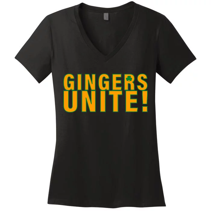 Gingers Unite St. Patrick's Day Irish Women's V-Neck T-Shirt