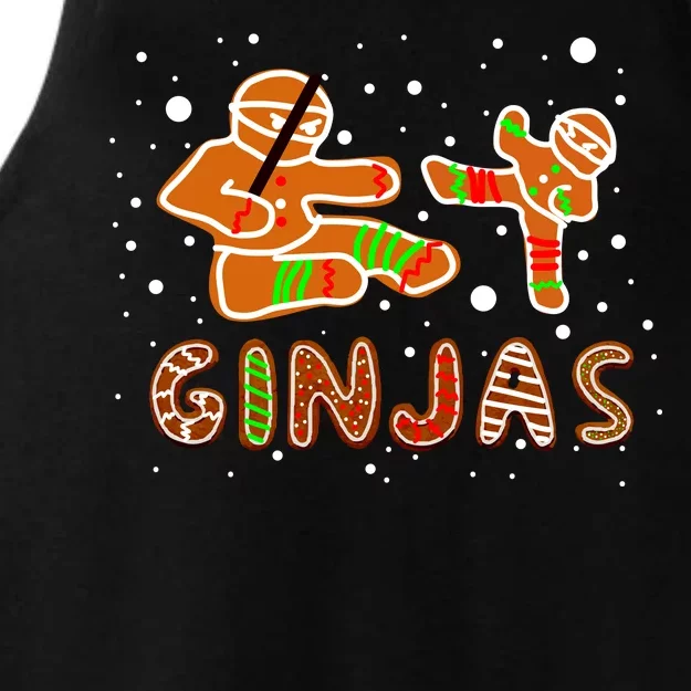 Ginjas Funny Gingerbread Christmas Ladies Tri-Blend Wicking Tank