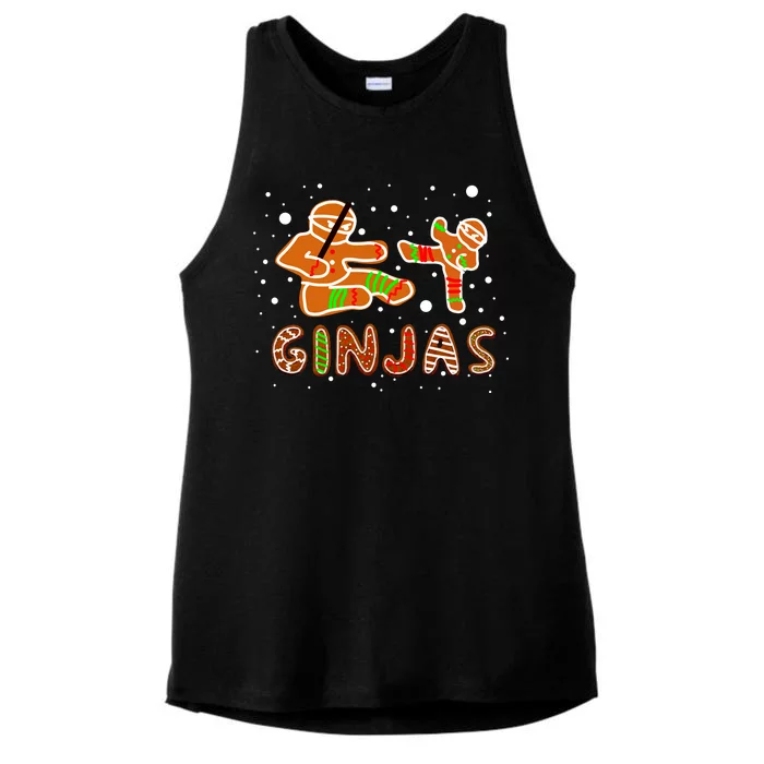 Ginjas Funny Gingerbread Christmas Ladies Tri-Blend Wicking Tank