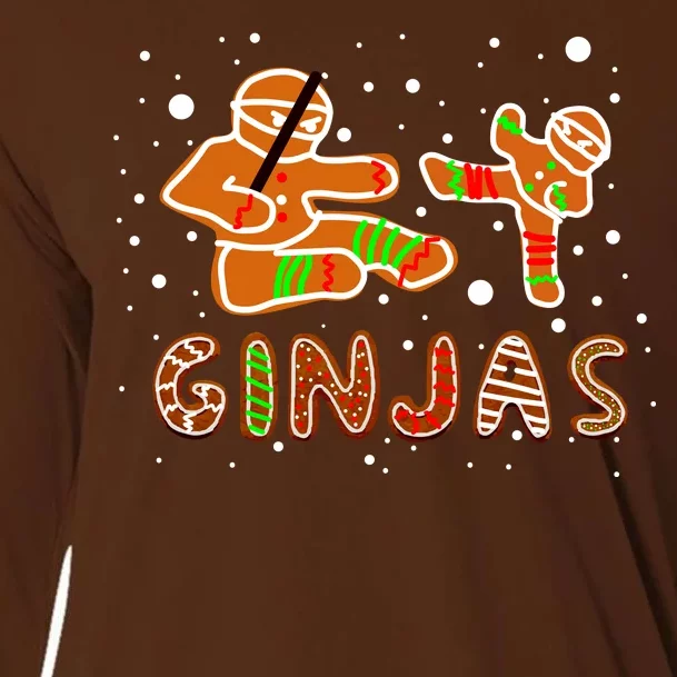 Ginjas Funny Gingerbread Christmas Cooling Performance Long Sleeve Crew