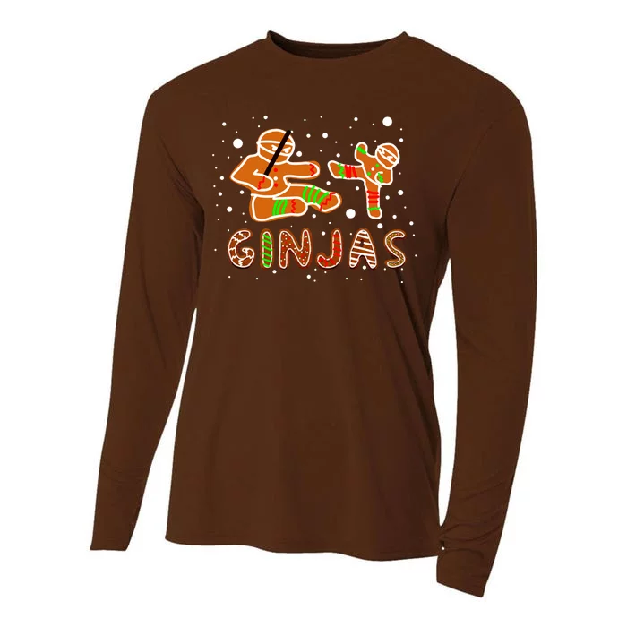 Ginjas Funny Gingerbread Christmas Cooling Performance Long Sleeve Crew