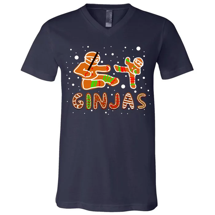 Ginjas Funny Gingerbread Christmas V-Neck T-Shirt