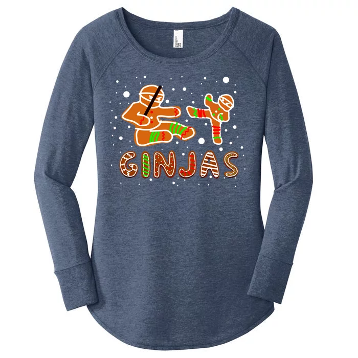 Ginjas Funny Gingerbread Christmas Women's Perfect Tri Tunic Long Sleeve Shirt